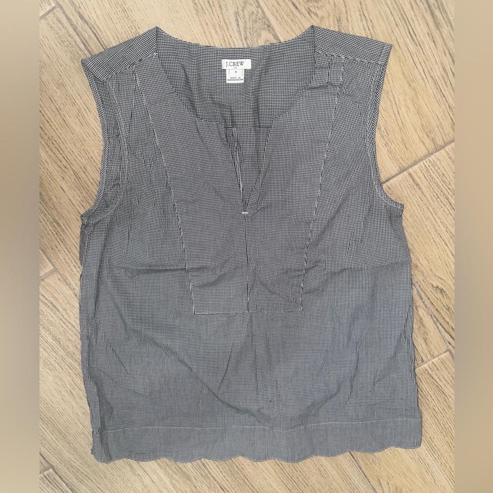 J crew gingham v neck